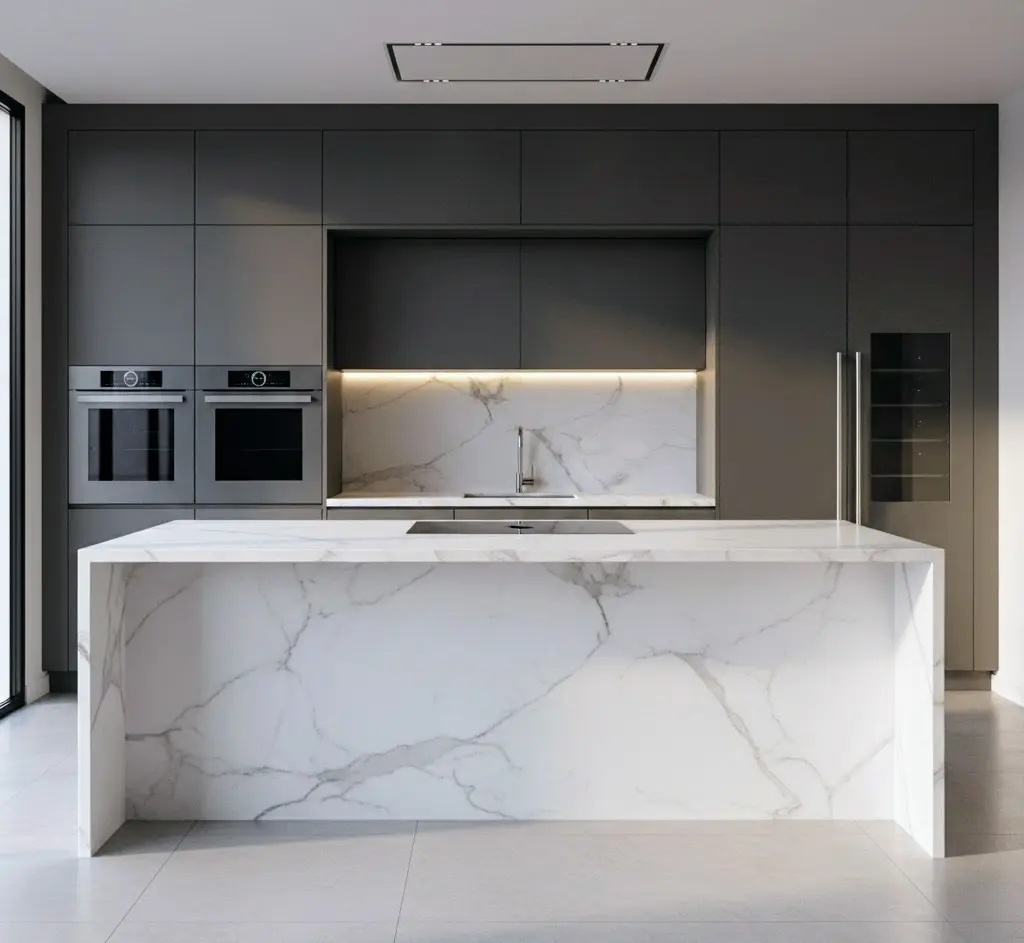 CUISINE MARBRE - Design d'intérieur Résidentiel par Darelle Design Montréal